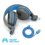 JLab JBuddies Studio Wireless On-Ear Headset for Children over 6 years - Grey / Blue