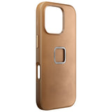 Peak Design iPhone 16 Pro Leatherette Case with SlimLink Bracket - MagSafe Compatible - Tan