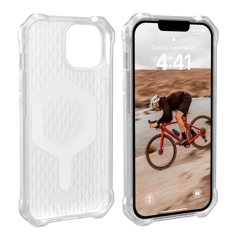 iPhone 14 / 13 UAG ESSENTIAL ARMOR Series Case - MagSafe Compatible - Frosted Ice - Transparent