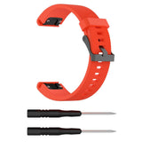 Garmin Fenix 5s & 5s Plus / 6s & 6s Pro Grooved Silicone 20mm QuickFit Strap incl. Screwdriver - Orange