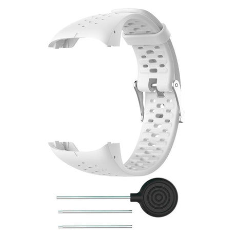 Polar M430 w. holes Silicone Strap - White