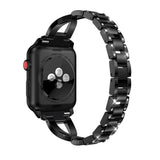 Apple Watch (38/40/SE/41/42mm) Steel Strap w. Rhinestone - Black