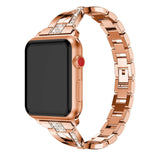 Apple Watch (38/40/SE/41/42mm) Steel Strap w. Rhinestone - Rose Gold