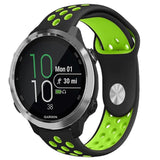 Smartwatch w. holes Silicone Strap (20mm) - Black/Green