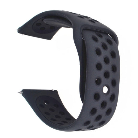 Smartwatch w. holes Silicone Strap (20mm) - Black