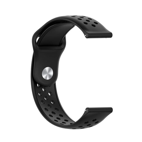 Smartwatch Perforated Buckle Silicone Strap (22mm) - Black