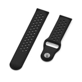 Smartwatch Perforated Buckle Silicone Strap (22mm) - Black