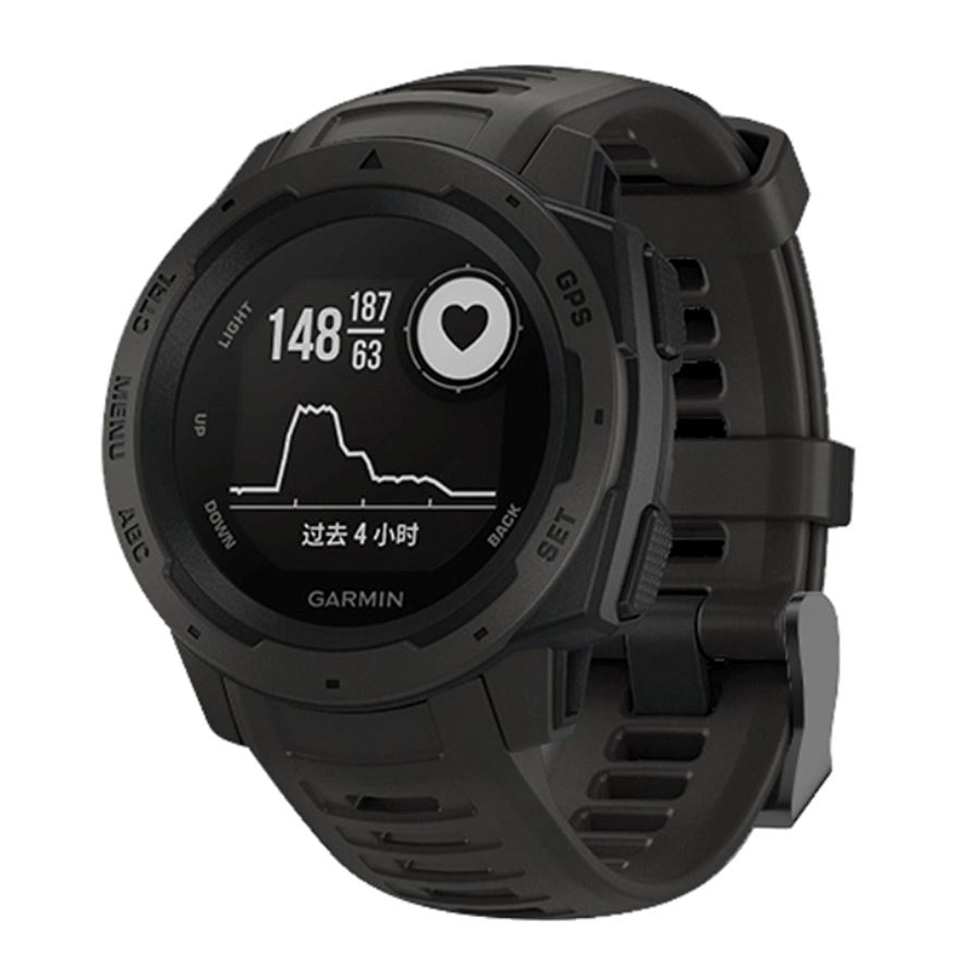 Garmin Instinct 22mm Silicone Strap w. Pins - Black