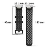 Fitbit Charge 6 / 5 Silicone Strap w. Holes - Red