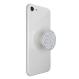 POPSOCKETS Premium PopGrip White Glitter Snow Removable Grip w. Holder & Stand