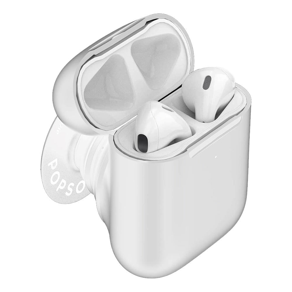 POPSOCKETS AirPods (1st & 2nd gen.) Holder White Removable Grip with Case & PopChain