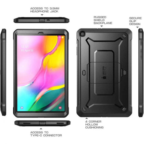 Samsung Galaxy Tab A 10.1 (2019) Tough Case - SupCase Unicorn Beetle Pro Case w. Protective film - Black