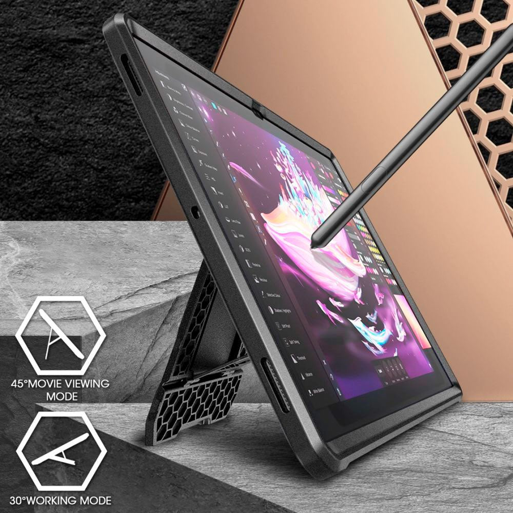 Supcase Samsung Galaxy Tab S8 Ultra Tough Case - Unicorn Beetle Pro Case w. Protective film - Black