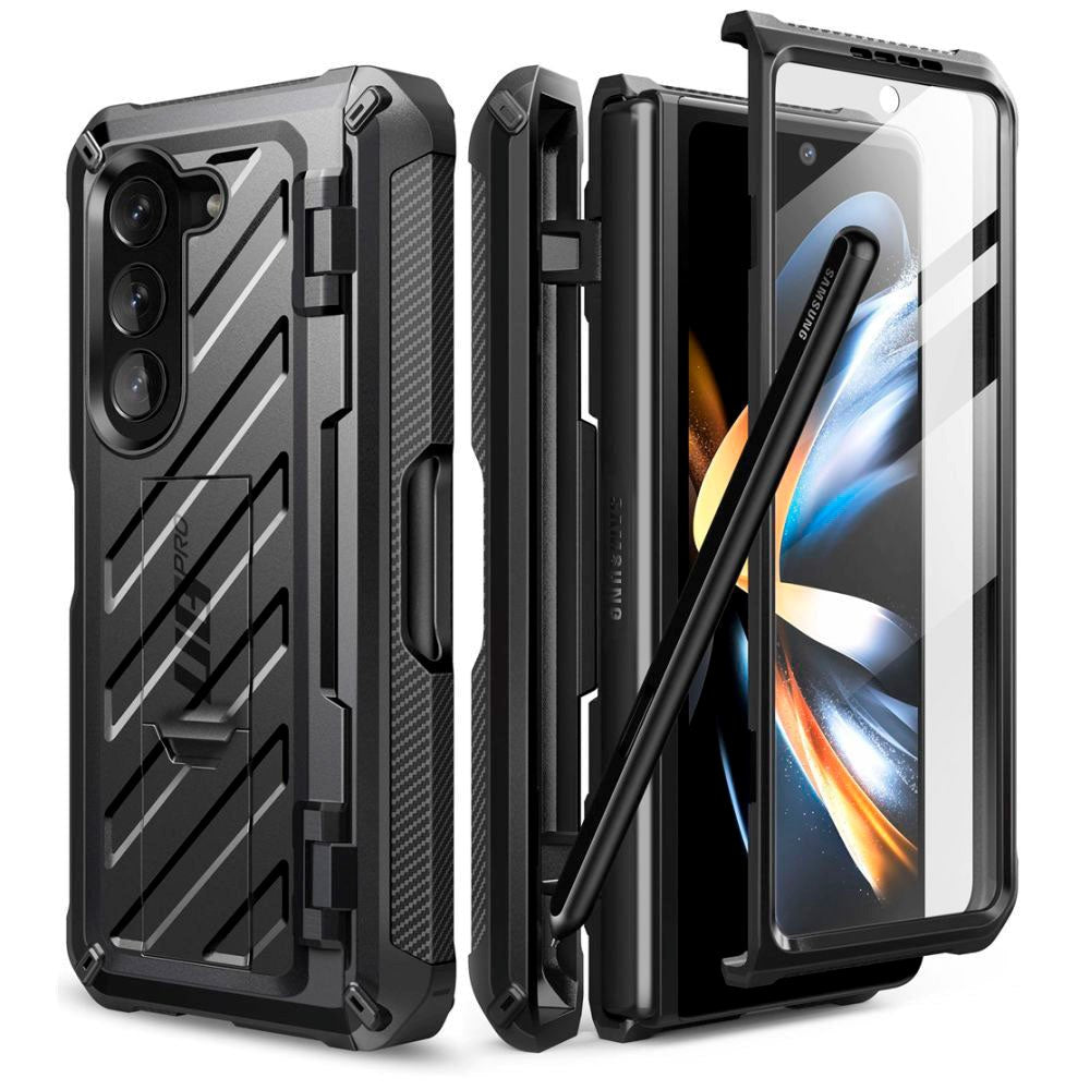 Samsung Galaxy Z Fold 5 SUPCASE Unicorn Beetle Pro Tough Case w. Screen Protector - Black