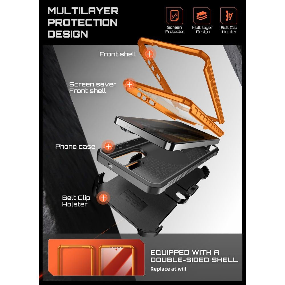Samsung Galaxy S26 Ultra SUPCASE Unicorn Beetle Pro Mag Case with 2x Front Frame - MagSafe Compatible - Orange