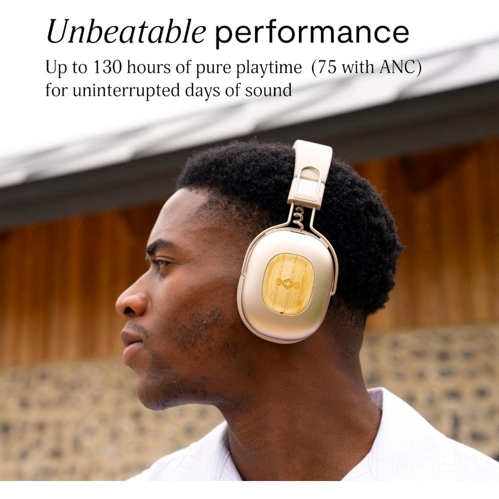 House of Marley Positive Vibration Rebel ANC Over-Ear Headset - Beige