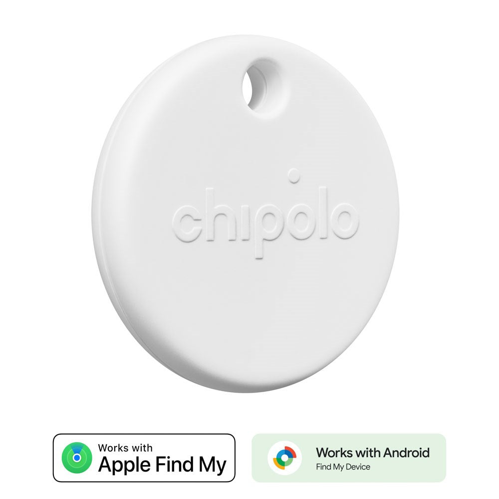 Chipolo POP Bluetooth GPS Tracker - Compatible with Apple Find My & Google's Find My Device - White