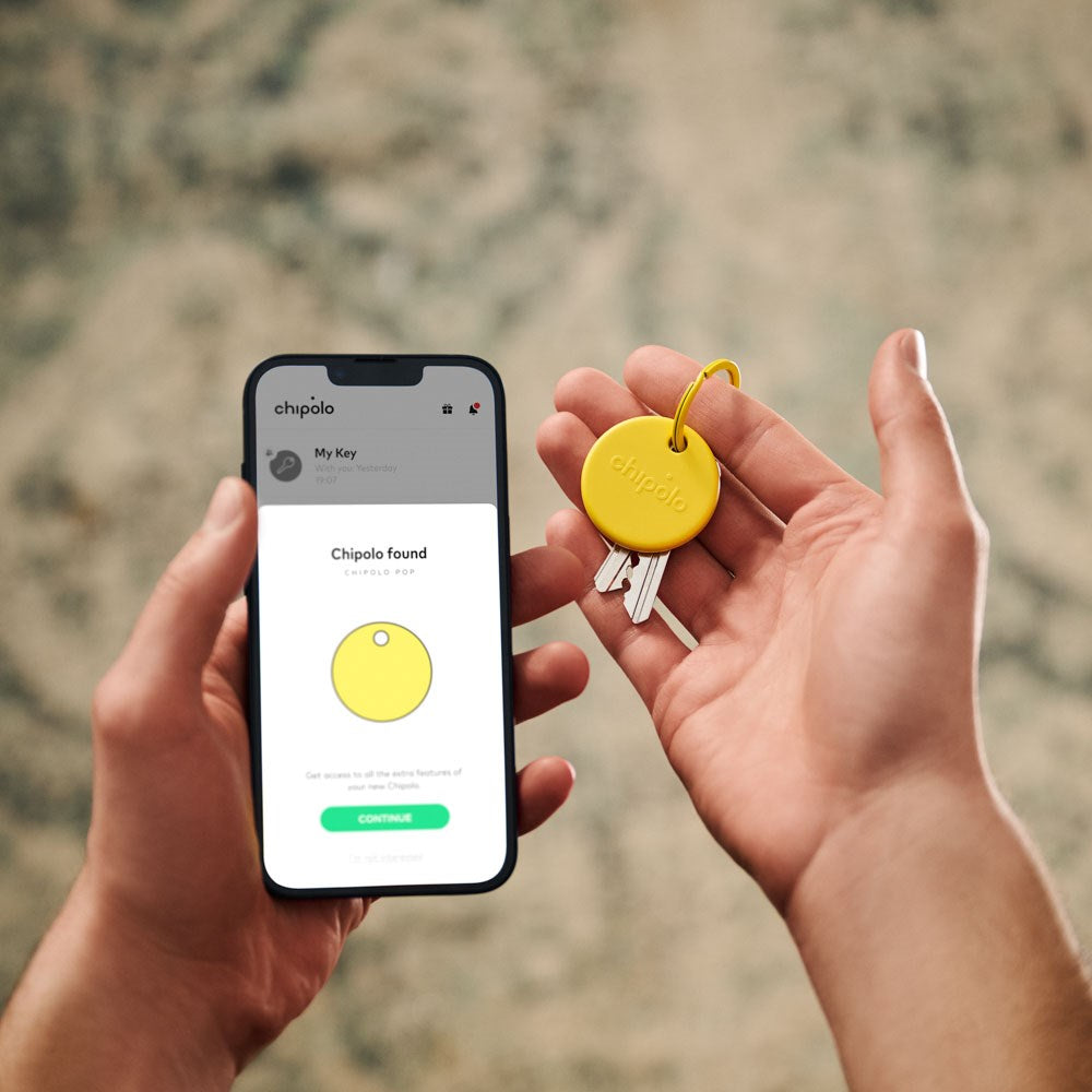 Chipolo POP Bluetooth GPS Tracker - Compatible with Apple Find My & Google's Find My Device - Yellow
