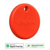 Chipolo POP Bluetooth GPS Tracker - Compatible with Apple Find My & Google's Find My Device - Red