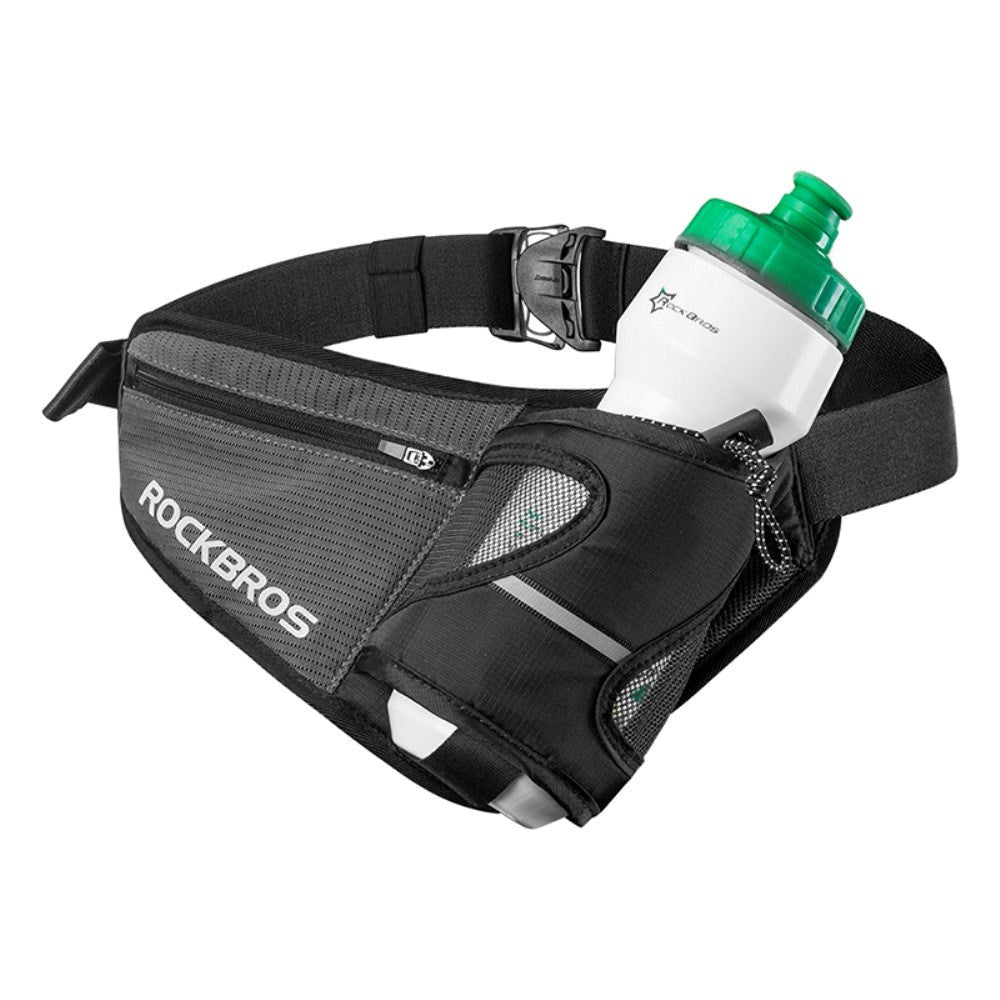 Running Belt with Drinking Bottle Holder - Black