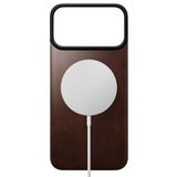 iPhone 18 Pro Nomad Magnetic Horween Leather Back Case - MagSafe Compatible - Rustic Brown
