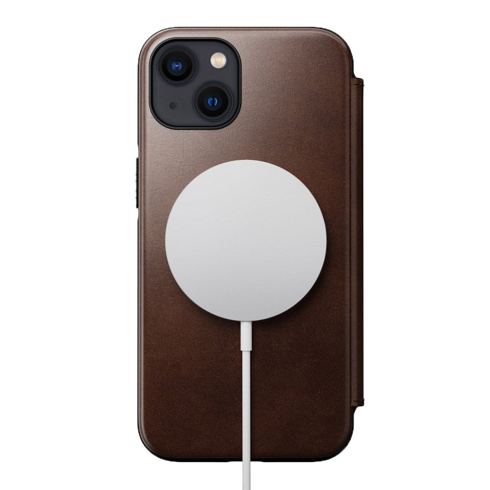 iPhone 13 Nomad Modern Horween Leather Folio Case - MagSafe Compatible - Brown