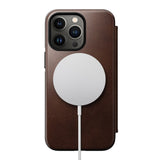 iPhone 13 Pro Nomad Modern Horween Leather Folio Case - MagSafe Compatible - Brown