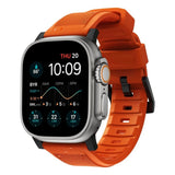 Nomad Apple Watch (42/44/SE/45/46/49mm) Rugged Band Strap - Ultra Orange / Black Hardware