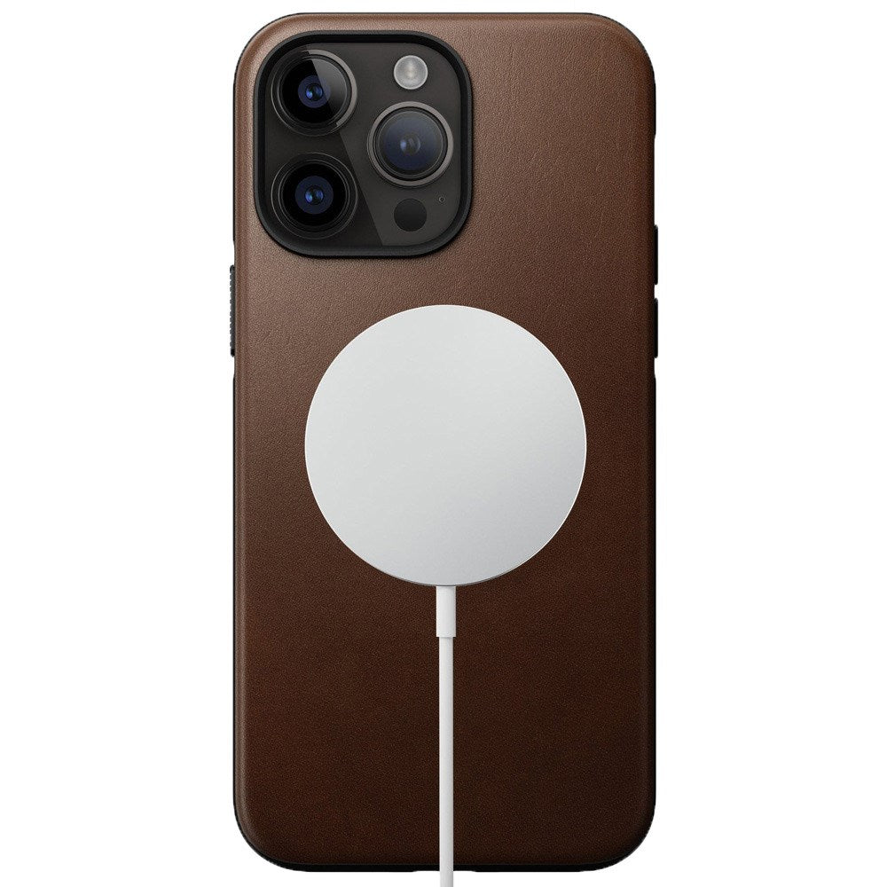 iPhone 14 Pro Max Nomad Modern Leather Case - MagSafe Compatible - Brown