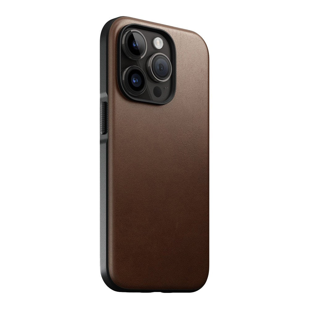 iPhone 14 Pro Nomad Modern Leather Case - MagSafe Compatible - Brown