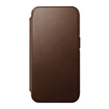 iPhone 14 Pro Nomad Modern Leather Folio Case - MagSafe Compatible - Brown