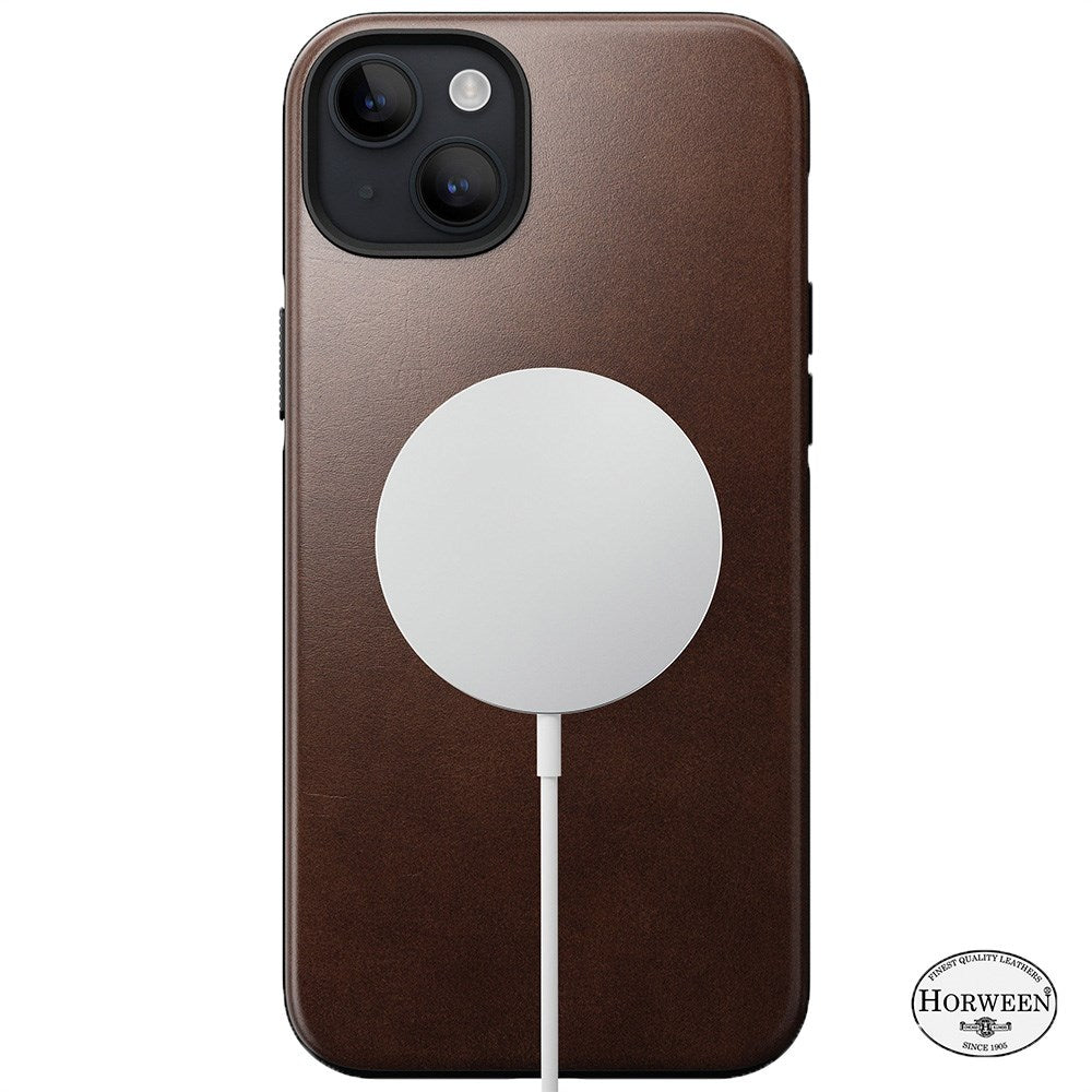 iPhone 15 Plus Modern Nomad Horween Leather Case - MagSafe Compatible - Brown