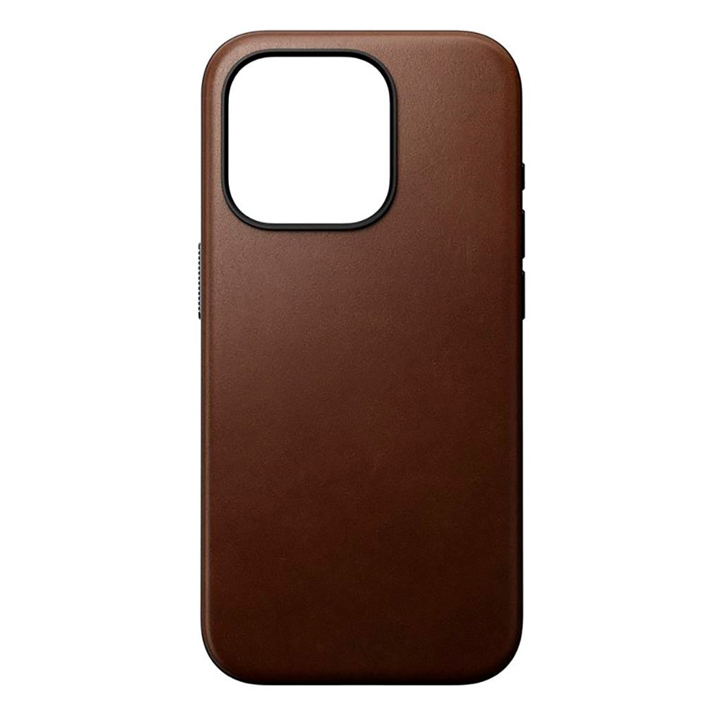 iPhone 15 Pro Nomad Modern Leather Case - MagSafe Compatible - Brown