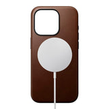 iPhone 15 Pro Nomad Modern Leather Case - MagSafe Compatible - Brown