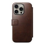 iPhone 15 Pro Nomad Modern Horween Leather Folio Case - MagSafe Compatible - Brown