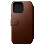 iPhone 15 Pro Max Nomad Modern Leather Folio Case - MagSafe Compatible - Brown