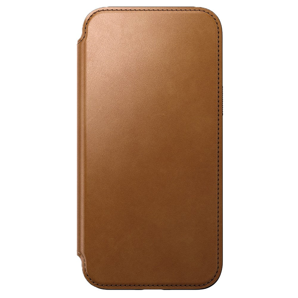 iPhone 15 Pro Max Nomad Modern Leather Folio Case - MagSafe Compatible - Tan