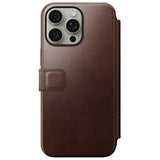 iPhone 15 Pro Max Nomad Modern Horween Leather Folio Case - MagSafe Compatible - Brown