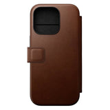 iPhone 16 Pro Nomad Modern Leather Folio Case - MagSafe Compatible - Brown