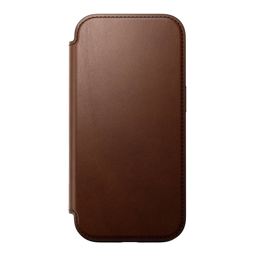 iPhone 16 Pro Nomad Modern Leather Folio Case - MagSafe Compatible - Brown