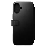 iPhone 16 Plus Nomad Modern Leather Folio Case - MagSafe Compatible - Black