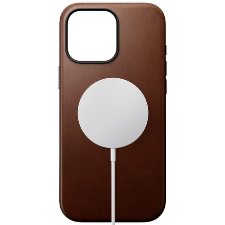 iPhone 16 Pro Max Nomad Modern Leather Case - MagSafe Compatible - Brown