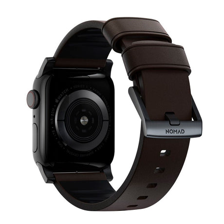 Nomad Apple Watch (42/44/SE/45/46/49mm) Active Band Pro Strap - Classic Brown / Black Hardware