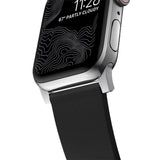 Nomad Apple Watch (42/44/SE/45/46/49mm) Active Band Pro Strap - Black / Silver Hardware