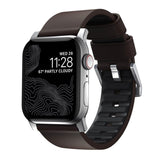 Nomad Apple Watch (42/44/SE/45/46/49mm) Active Band Pro Strap - Classic Brown / Silver Hardware