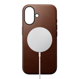 iPhone 16 Nomad Modern Leather Case - MagSafe Compatible - Brown