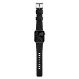 Nomad Apple Watch (42/44/SE/45/46/49mm) Rugged Band Strap - Black / Silver Hardware