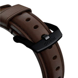 Nomad Apple Watch (42/44/SE/45/46/49mm) Traditional Horween Band Strap - Rustic Brown / Black Hardware