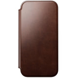 Nomad iPhone 17 Pro Max Modern Horween Leather Folio Case - MagSafe Compatible - Rustic Brown