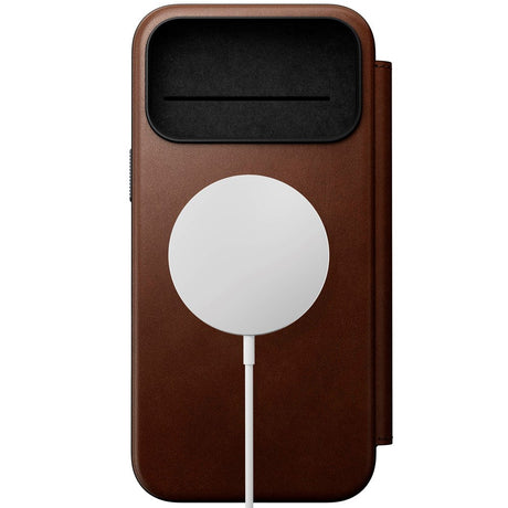 Nomad iPhone 17 Pro Max Modern Leather Folio Case - MagSafe Compatible - Brown